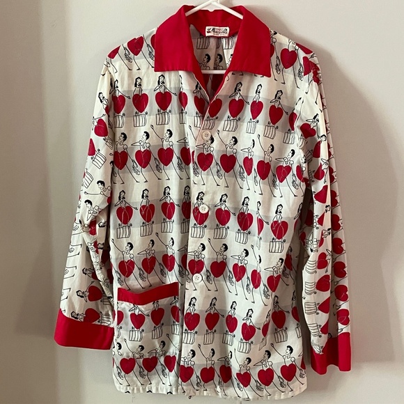 Vintage Weldon "Romeo and Juliet" Pajama Top M/L - Picture 1 of 5
